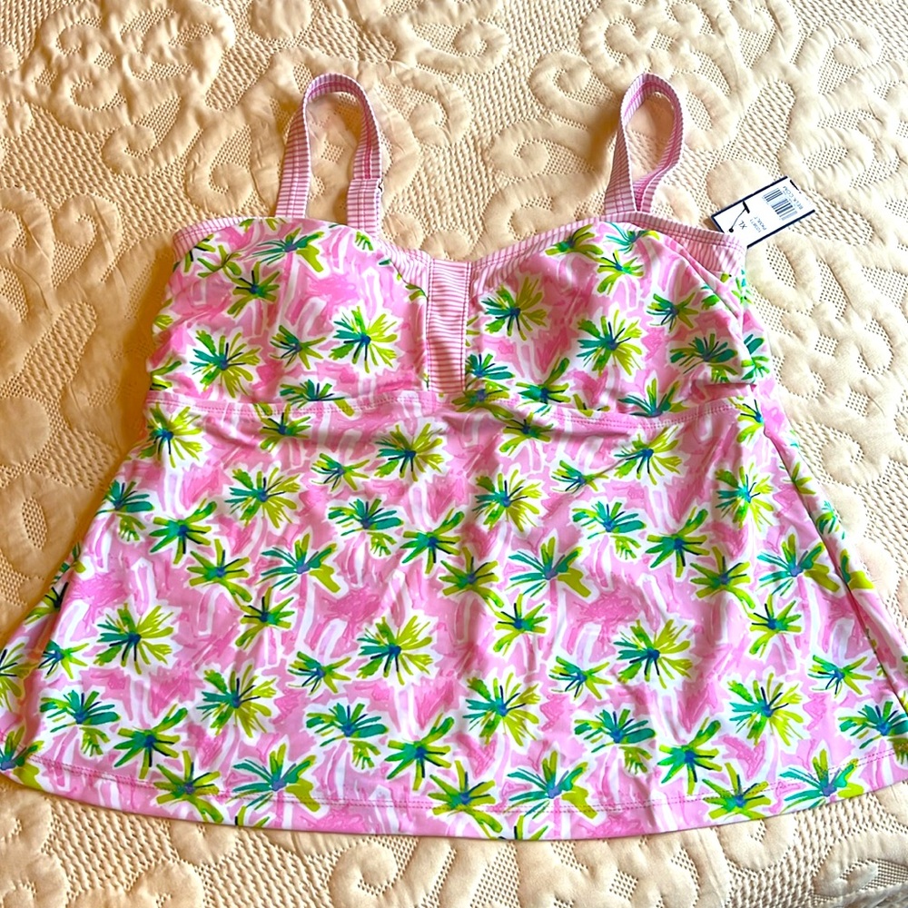 Women’s Pink Palmetto Tankini Top, XL